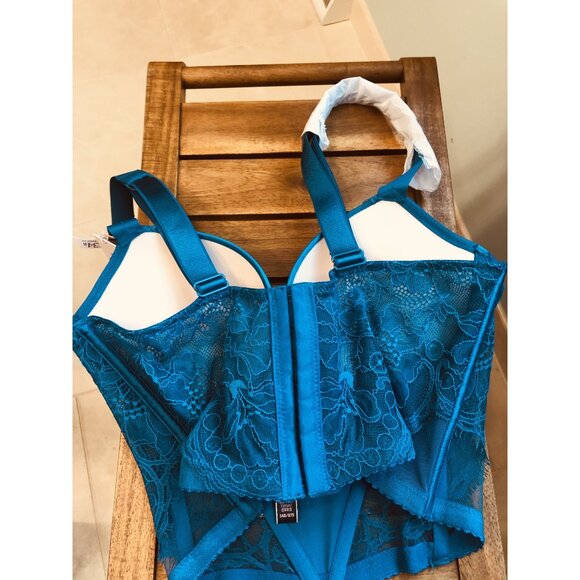 Victoria's Secret Corset Lace Push-Up 34B Very Sexy Collection Blue NWT - Picture 6 of 11